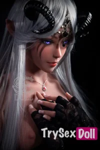 150cm 4ft9 Fantasy Demon Girl Sex Dolls Elf Horned Realistic Love Dolls E Cup