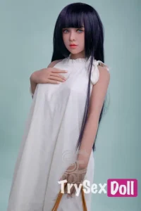 151cm 5ft Elegant White Dress Love Dolls Black Hair Realistic TPE Dolls E Cup