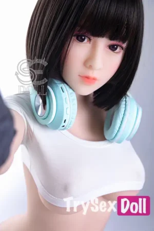 151cm 5ft Short Haired Stylish Sex Dolls White Tank Top Sexy Sex Dolls E Cup