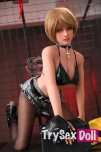 153cm 5ft Black Silk Big Breasted Sex Dolls Realistic Love Dolls F Cup