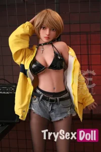 153cm 5ft Black Silk Big Breasted Sex Dolls Realistic Love Dolls F Cup