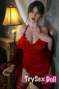 157cm 5ft2 Elegant Red Lingerie Sex Dolls Romantic Nightwear TPE Dolls H Cup