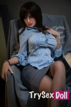 157cm 5ft2 Workplace Striped Shirt Sexy Sex Dolls TPE Realistic Sex Dolls H Cup