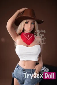 158cm 5ft2 Blonde Cowboy Style Sex Dolls High Quality TPE Love Dolls D Cup