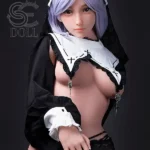 158cm 5ft2 Premium TPE Companion Dolls Black Maid Outfit Sexy Sex Dolls D Cup