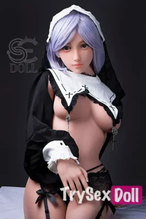 158cm 5ft2 Premium TPE Companion Dolls Black Maid Outfit Sexy Sex Dolls D Cup