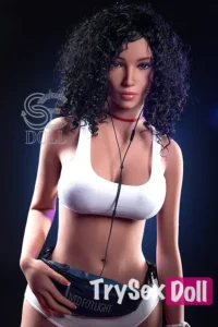 159cm 5ft2 Curly Hair Sporty Love Dolls Athletic Big Breasted Dolls H Cup