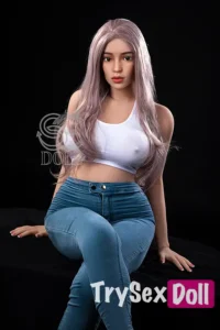 161cm 5ft3 Casual Jeans Style Sex Dolls White Crop Top Realistic Dolls G Cup