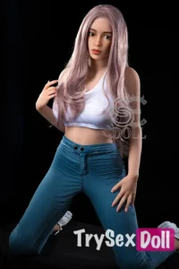 161cm 5ft3 Casual Jeans Style Sex Dolls White Crop Top Realistic Dolls G Cup