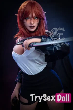 161cm 5ft3 Leather Big Breast Sexy Sex Dolls Elegant Realistic TPE Dolls F Cup