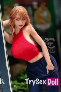 161cm 5ft3 Red Top Sexy Love Dolls Busty Casual Outdoor Dolls F Cup