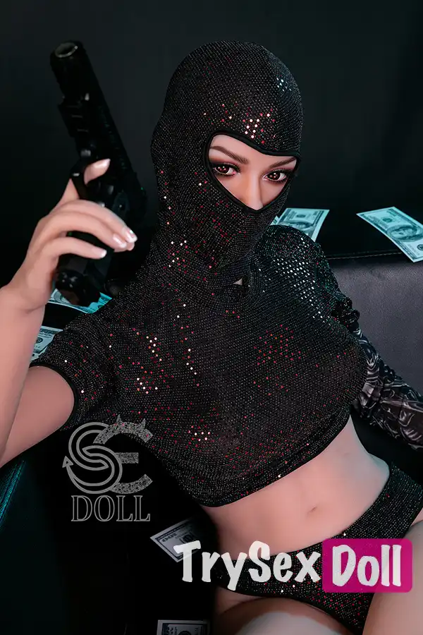 163cm 5ft4 Black Lace Hooded Sex Dolls Seductive Cozy Style Dolls E Cup