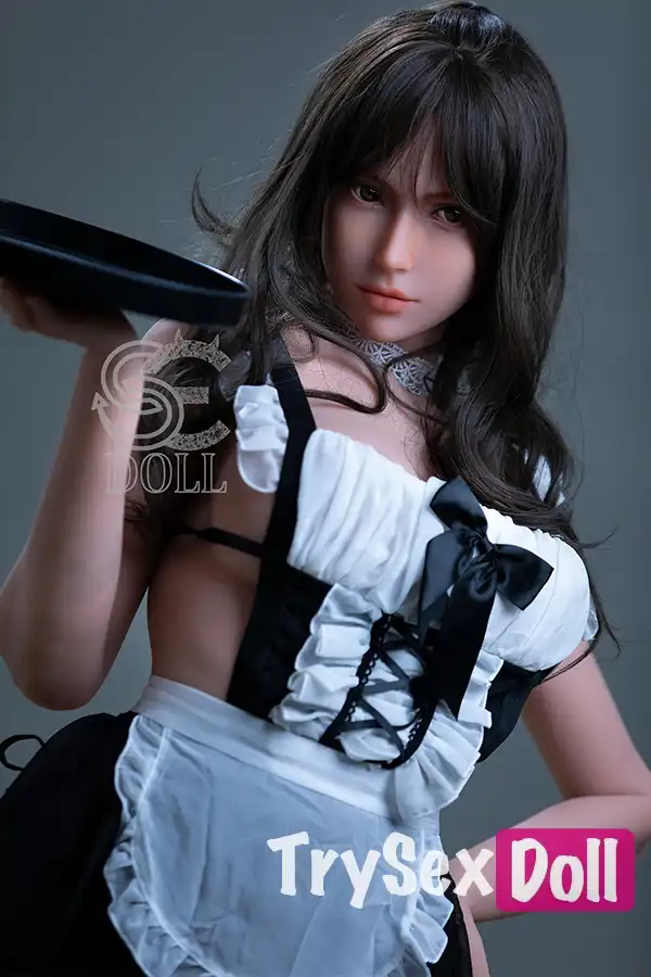 163cm 5ft4 Black Maid Outfit Sexy Sex Dolls Realistic Romantic Dolls D Cup