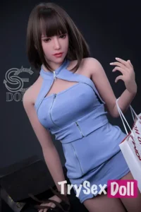 163cm 5ft4 Blue Tight Dress Sexy Love Dolls Realistic Asian Love Dolls E Cup