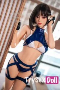 163cm 5ft4 Blue Uniform Style Sex Dolls Short Hair Anime Love Dolls D Cup