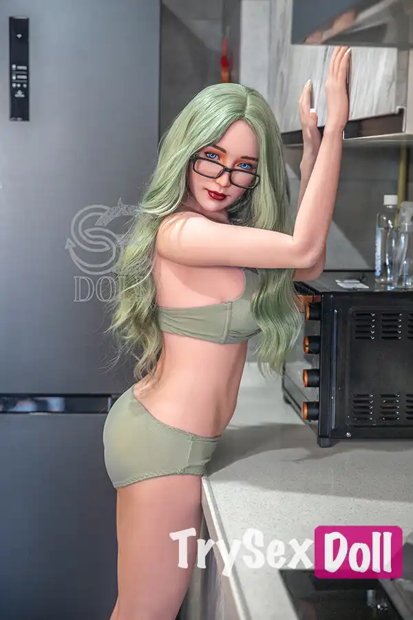 163cm 5ft4 Green Hair Fantasy Love Dolls Glasses Office Style Dolls E Cup