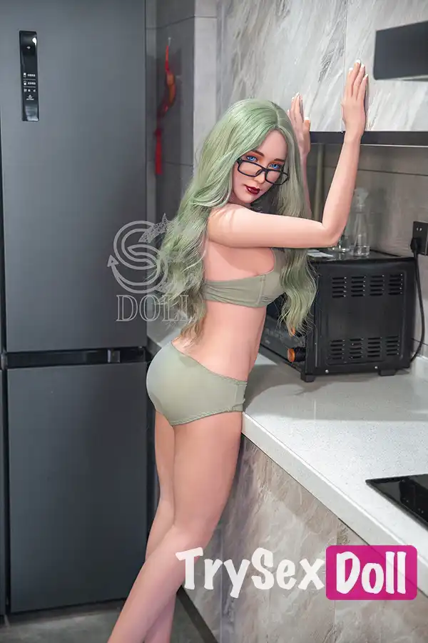 163cm 5ft4 Green Hair Fantasy Love Dolls Glasses Office Style Dolls E Cup