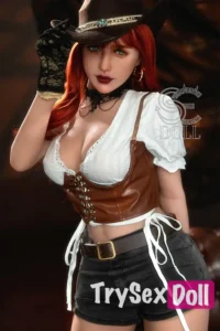 163cm 5ft4 Leather Corset Realistic Sex Dolls Western Themed TPE Dolls E Cup