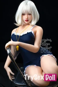 163cm 5ft4 Navy Blue Lingerie Love Dolls Blonde Short Hair Sex Dolls E Cup