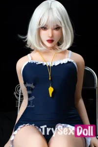 163cm 5ft4 Navy Blue Lingerie Love Dolls Blonde Short Hair Sex Dolls E Cup