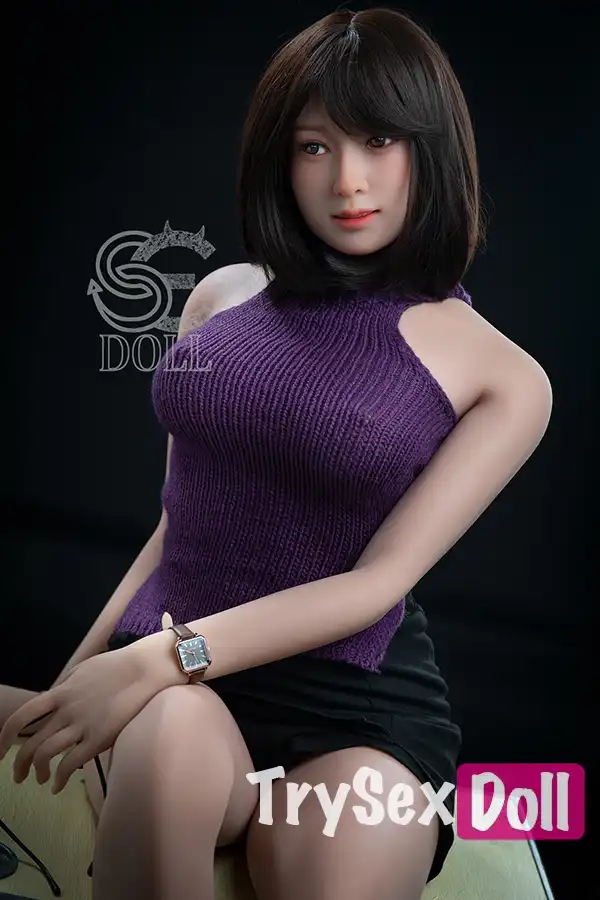 163cm 5ft4 Sexy Office Lady Sex Dolls Elegant Purple Top Sex Dolls E Cup