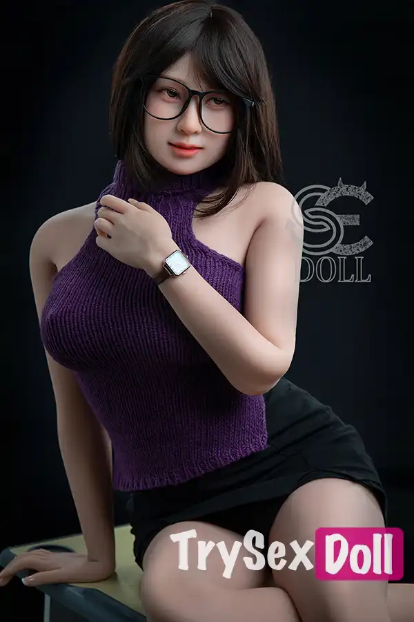 163cm 5ft4 Sexy Office Lady Sex Dolls Elegant Purple Top Sex Dolls E Cup