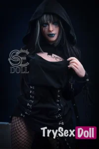 166cm 5ft5 Black Dress Realistic Sex Dolls Fantasy Dark Beauty Dolls C Cup