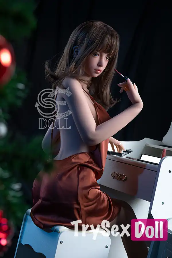 166cm 5ft5 Brown Silk Lingerie Sex Dolls Bedroom Seductive Sex Dolls C Cup