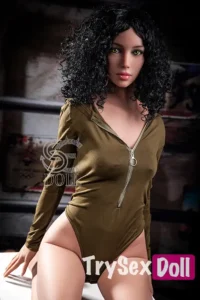 166cm 5ft5 Green Bodysuit Realistic Sex Dolls Curly Hair Sexy Love Dolls B Cup