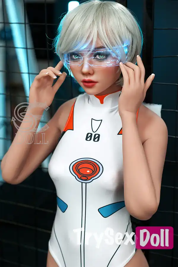 166cm 5ft5 Short Blonde Cosplay Sex Dolls White Bodysuit Anime Dolls C Cup