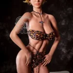 167cm 5ft5 Leopard Print Bikini Sex Dolls Wild Style TPE Love Dolls E Cup
