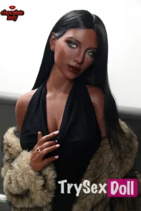166cm 5ft5 Luxury Fur Coat Fashion Sex Dolls Tall Dark Skin Model Dolls E Cup