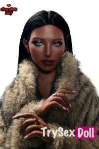 166cm 5ft5 Luxury Fur Coat Fashion Sex Dolls Tall Dark Skin Model Dolls E Cup