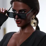 166cm 5ft5 Office Lady Style Sex Dolls Elegant Black Dress Sex Dolls E Cup